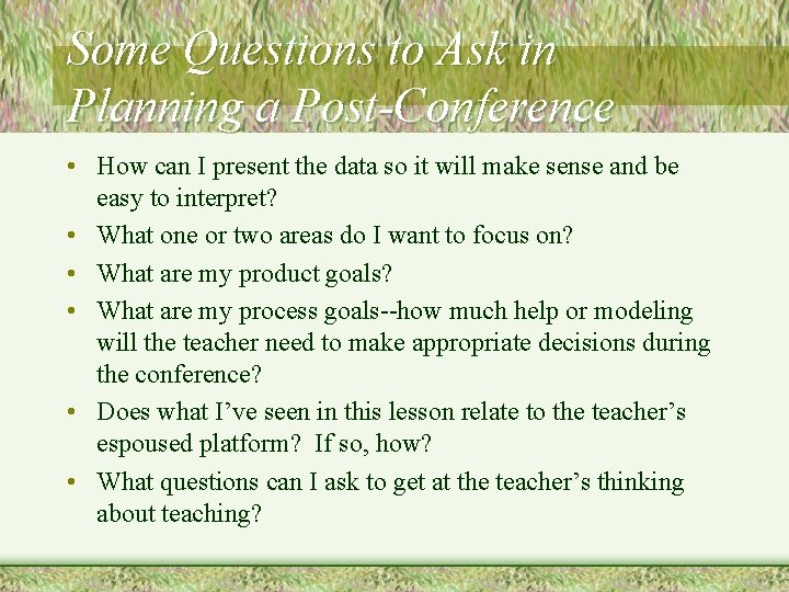 Some Questions to Ask in Planning a Post-Conference • How can I present the