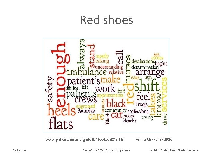 Red shoes www. patientvoices. org. uk/flv/1001 pv 384 s. htm Red shoes Part of