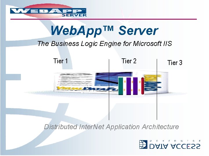 Web. App™ Server The Business Logic Engine for Microsoft IIS Tier 1 Browser Tier