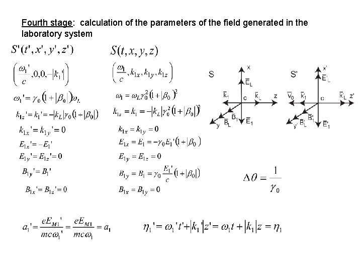Fourth stage: calculation of the parameters of the field generated in the laboratory system