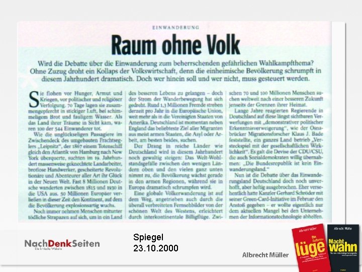 Spiegel 23. 10. 2000 