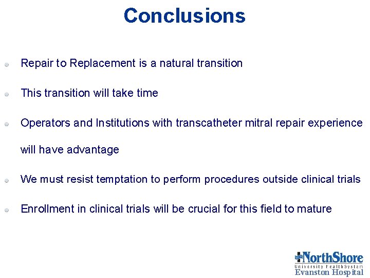 Conclusions Repair to Replacement is a natural transition This transition will take time Operators Conclusions Repair to Replacement is a natural transition This transition will take time Operators