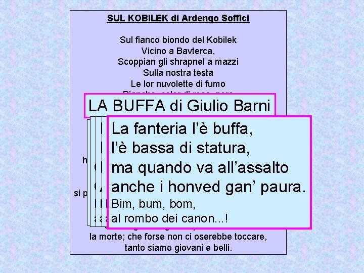 SUL KOBILEK di Ardengo Soffici Sul fianco biondo del Kobilek Vicino a Bavterca, Scoppian