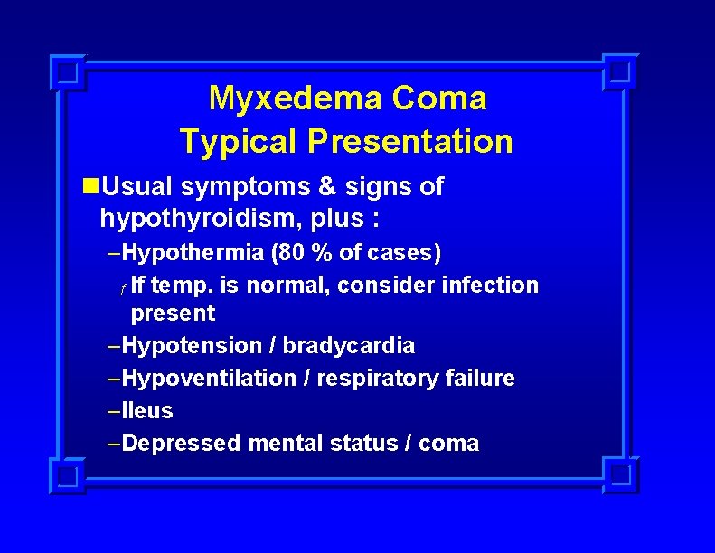 Thyroid Emergencies Jim Holliman M D F A