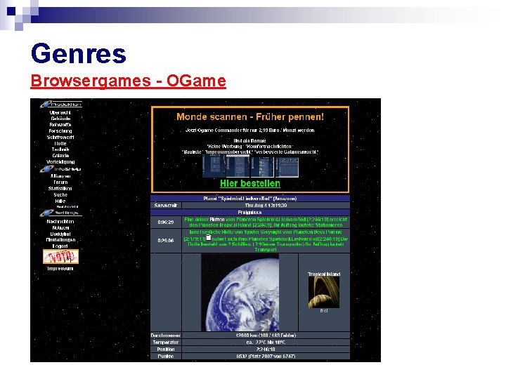 Genres Browsergames - OGame 