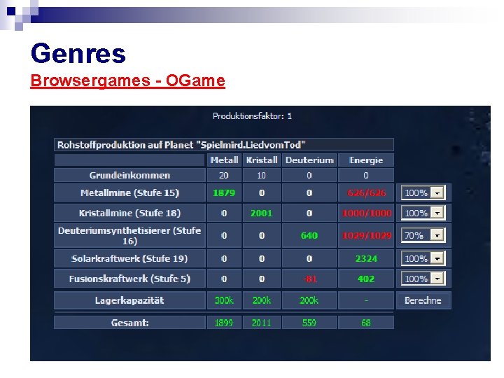 Genres Browsergames - OGame 