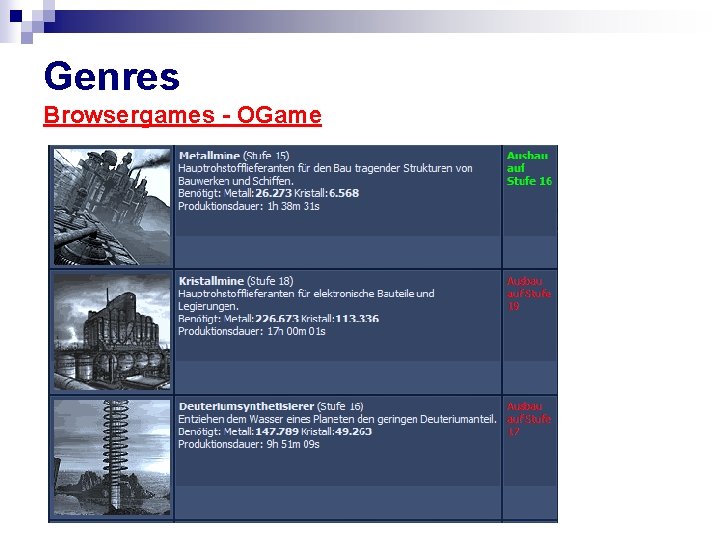 Genres Browsergames - OGame 