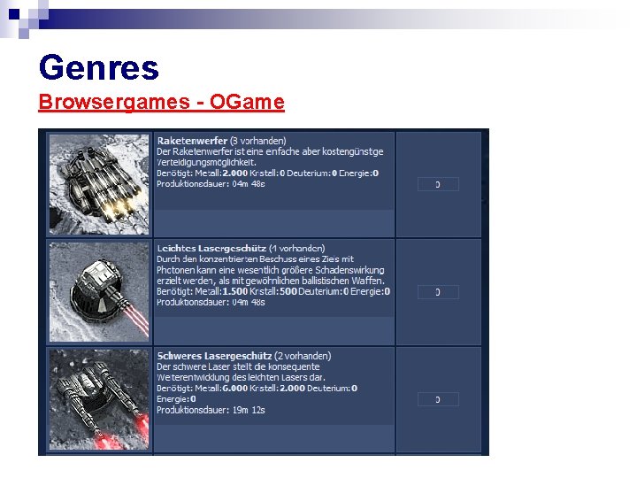 Genres Browsergames - OGame 