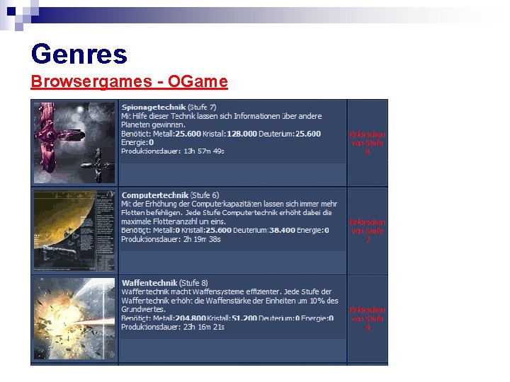 Genres Browsergames - OGame 