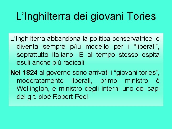 L’Inghilterra dei giovani Tories L’Inghilterra abbandona la politica conservatrice, e diventa sempre p/iù modello