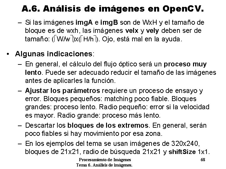 A. 6. Análisis de imágenes en Open. CV. – Si las imágenes img. A
