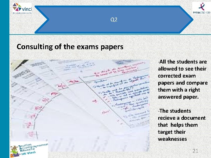 Q 2 Consulting of the exams papers -All the students are allowed to see Q 2 Consulting of the exams papers -All the students are allowed to see