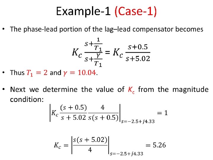 Example-1 (Case-1) • 