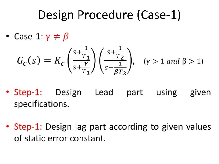 Design Procedure (Case-1) • 