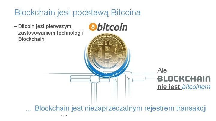Blockchain jest podstawą Bitcoina – Bitcoin jest pierwszym zastosowaniem technologii Blockchain Ale nie jest