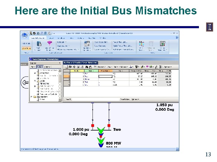 Here are the Initial Bus Mismatches 13 