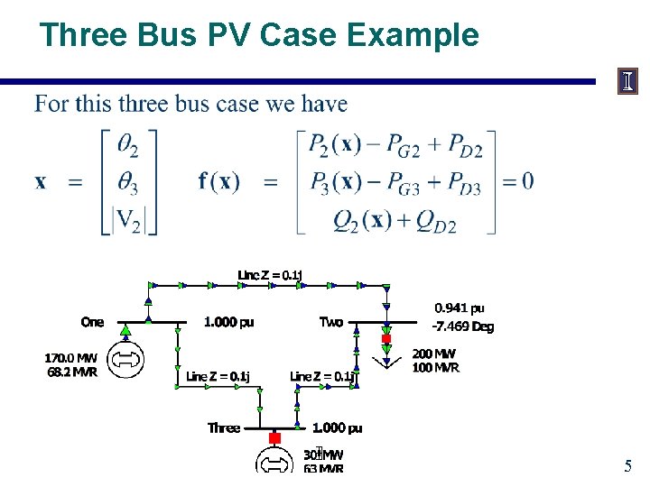 Three Bus PV Case Example 5 