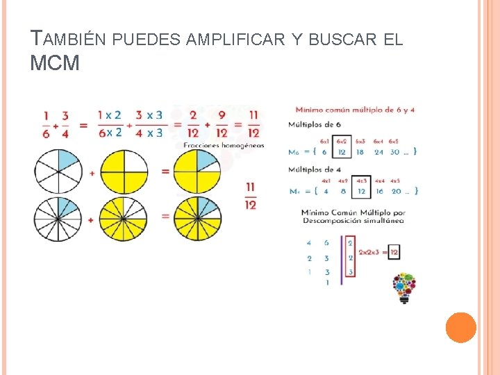 TAMBIÉN PUEDES AMPLIFICAR Y BUSCAR EL MCM 