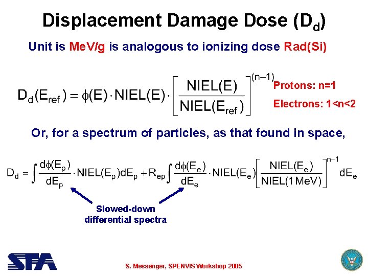 Displacement Damage Dose (Dd) Unit is Me. V/g is analogous to ionizing dose Rad(Si)