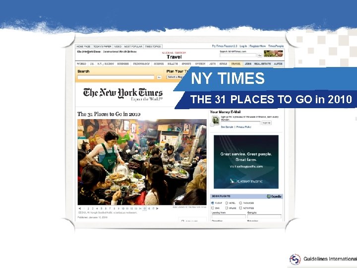 NY TIMES THE 31 PLACES TO GO in 2010 