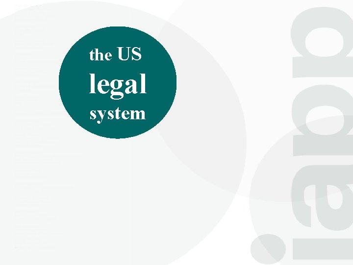 the US legal system 