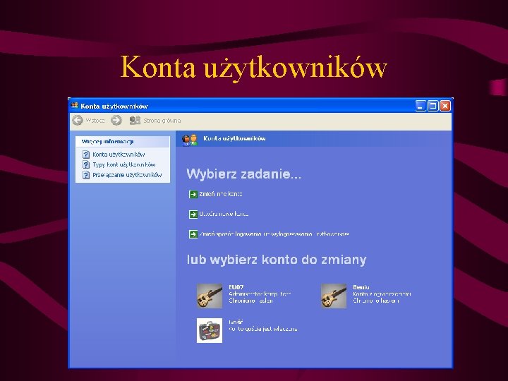 Konta użytkowników 