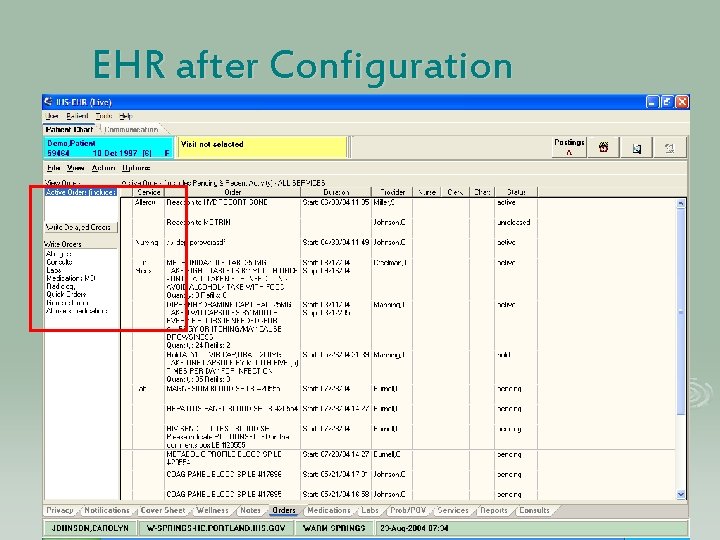 EHR after Configuration 