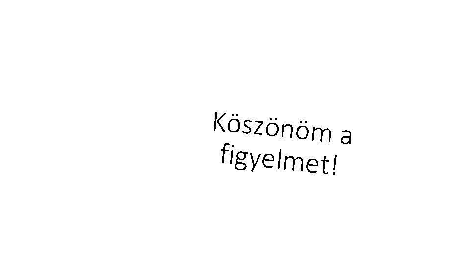 Köszönöm a figyelmet! 