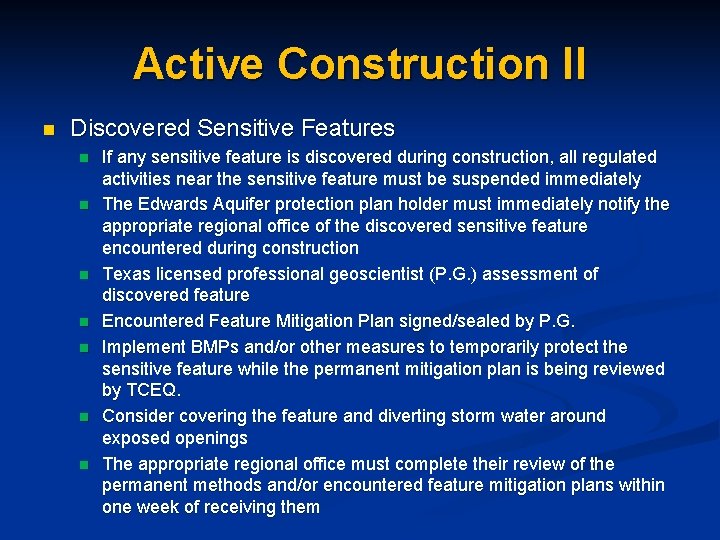 Active Construction II n Discovered Sensitive Features n n n n If any sensitive