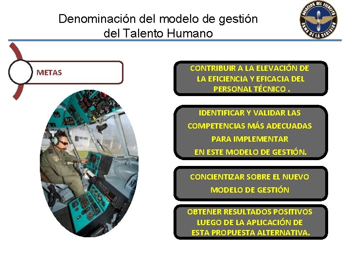 Denominación del modelo de gestión del Talento Humano METAS CONTRIBUIR A LA ELEVACIÓN DE Denominación del modelo de gestión del Talento Humano METAS CONTRIBUIR A LA ELEVACIÓN DE