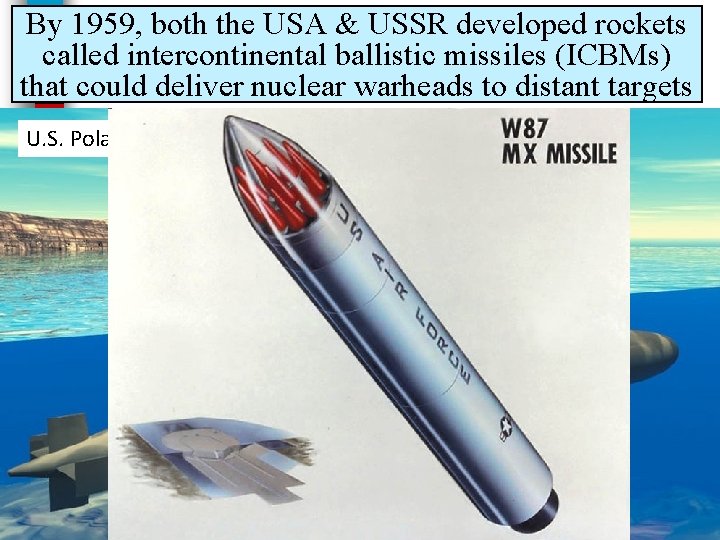 By 1959, both the USA & USSR developed rockets called intercontinental ballistic missiles (ICBMs)