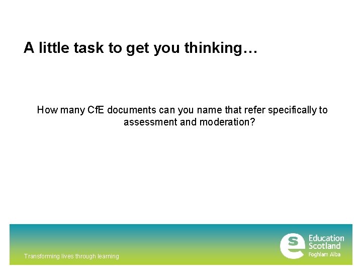 A little task to get you thinking… How many Cf. E documents can you