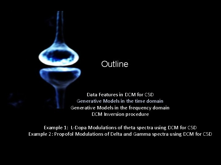 Outline Data Features in DCM for CSD Generative Models in the time domain Generative Outline Data Features in DCM for CSD Generative Models in the time domain Generative