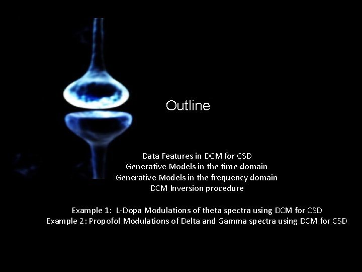 Outline Data Features in DCM for CSD Generative Models in the time domain Generative Outline Data Features in DCM for CSD Generative Models in the time domain Generative