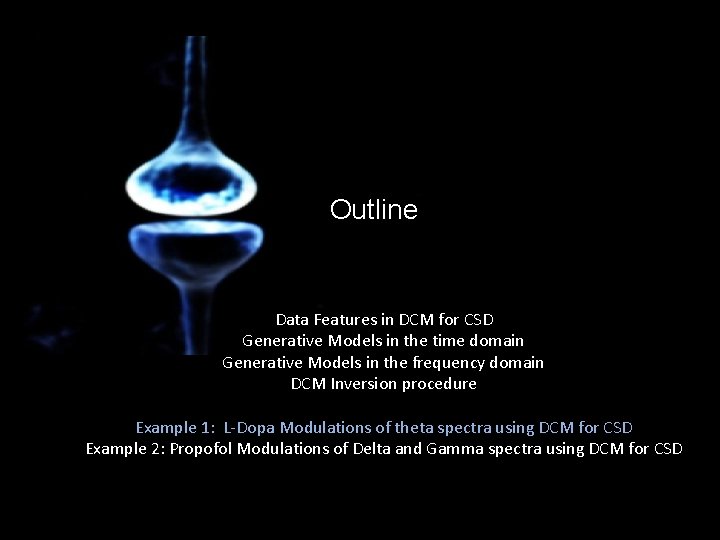 Outline Data Features in DCM for CSD Generative Models in the time domain Generative Outline Data Features in DCM for CSD Generative Models in the time domain Generative