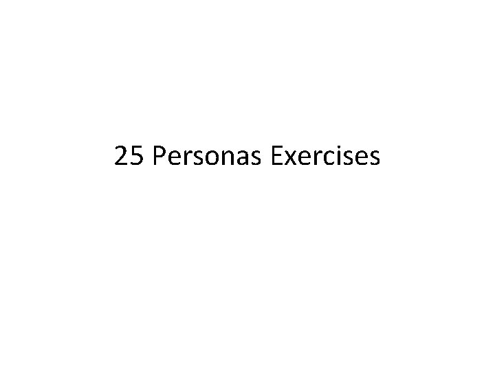 25 Personas Exercises 