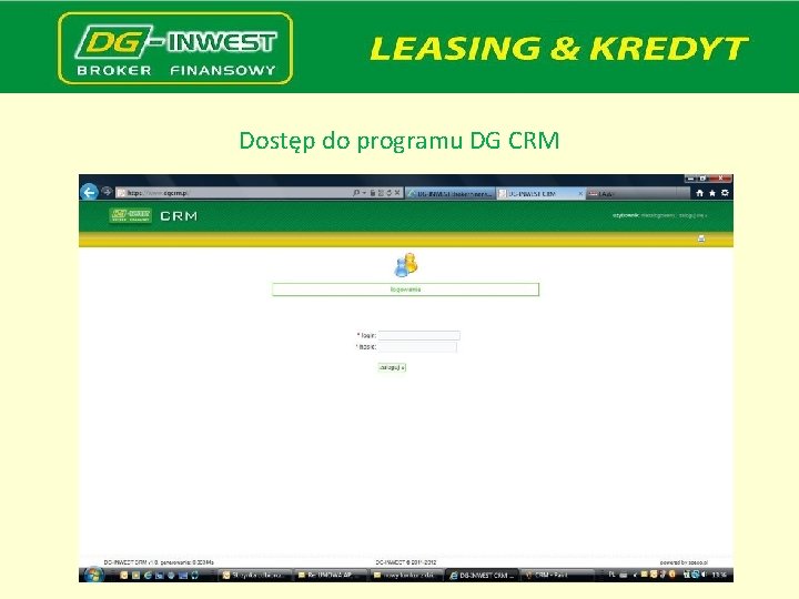 Dostęp do programu DG CRM 