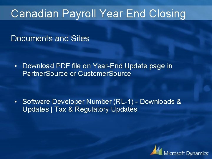 Canadian Payroll Year End Closing Documents and Sites • Download PDF file on Year-End