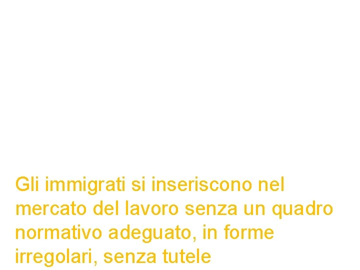 Gli immigrati si inseriscono nel mercato del lavoro senza un quadro normativo adeguato, in