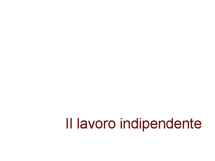Il lavoro indipendente 