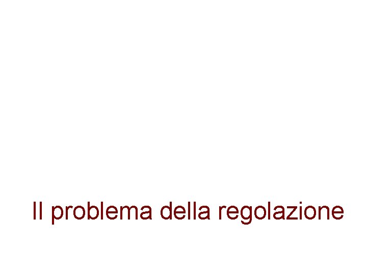 Il problema della regolazione 