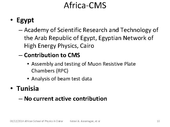 Africa-CMS • Egypt – Academy of Scientific Research and Technology of the Arab Republic Africa-CMS • Egypt – Academy of Scientific Research and Technology of the Arab Republic