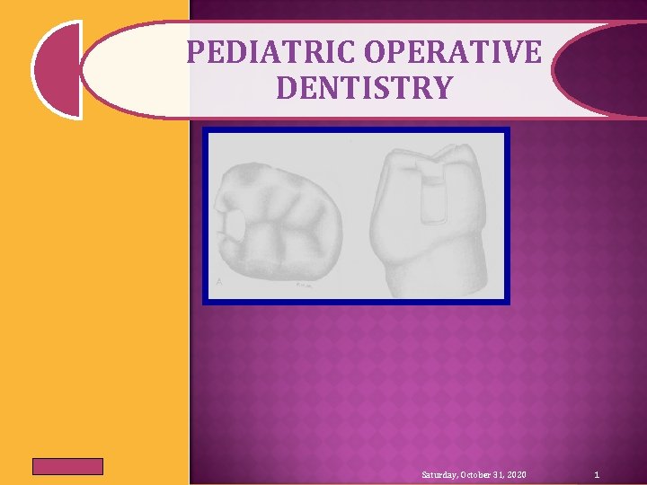 PEDIATRIC OPERATIVE DENTISTRY Saturday, October 31, 2020 1 