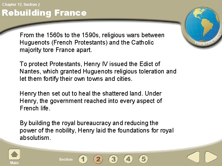 Chapter 17, Section 2 Rebuilding France From the 1560 s to the 1590 s,