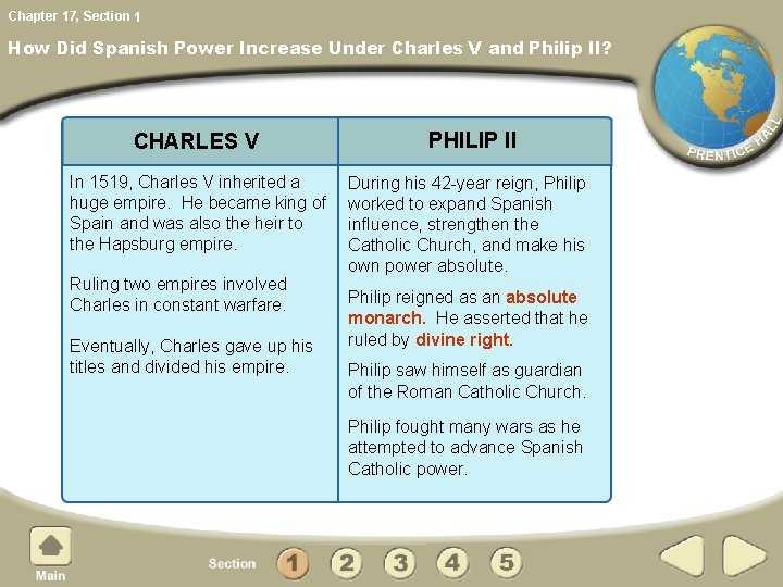 Chapter 17, Section 1 How Did Spanish Power Increase Under Charles V and Philip