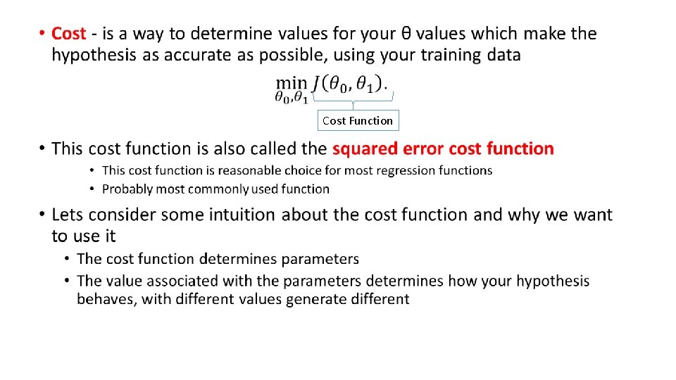  • Cost Function 