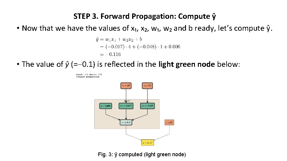 STEP 3. Forward Propagation: Compute ŷ • Now that we have the values of