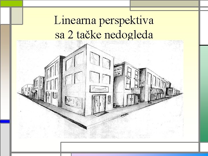 Linearna perspektiva sa 2 tačke nedogleda 