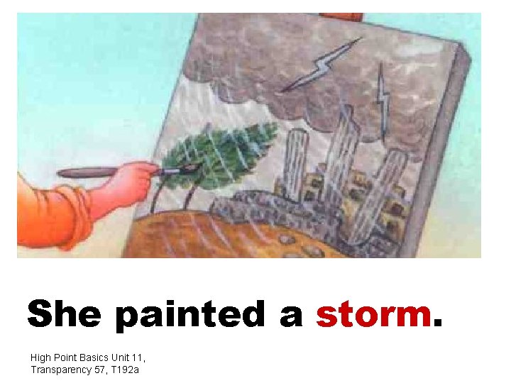 She painted a storm. High Point Basics Unit 11, Transparency 57, T 192 a