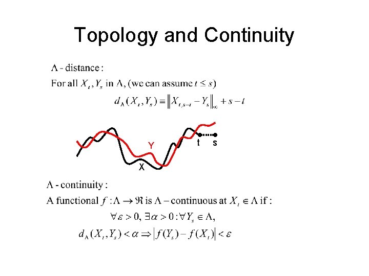 Topology and Continuity Y X t s 